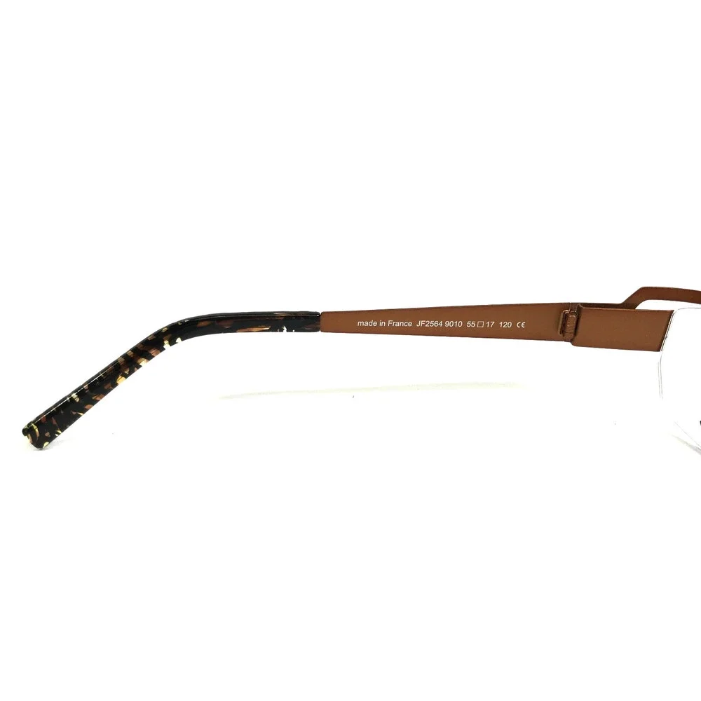 J.F. Rey Eyeglasses Frames JF2564 9010 Brown Rectangle Semi Rim 55-17-120